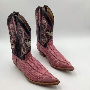 El General Kids Pink Crocodile Cowboy Boots Size 25 Casual